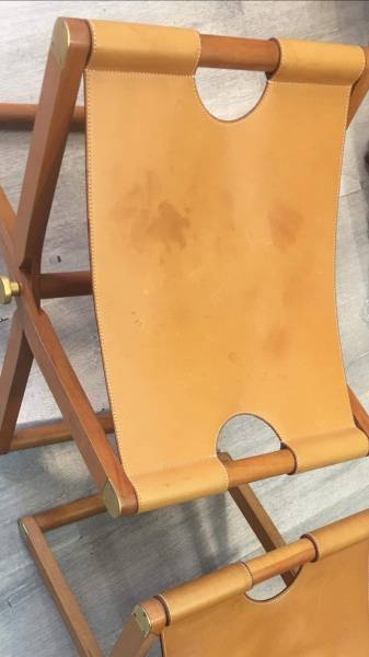 Coloration complète du cuir de deux assises Hermès tout en préservant les coutures blanches d'origine à Cannes
